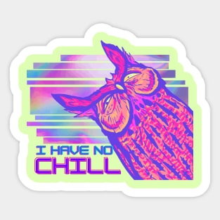 No Chill Owl - Vaporwave Sticker
